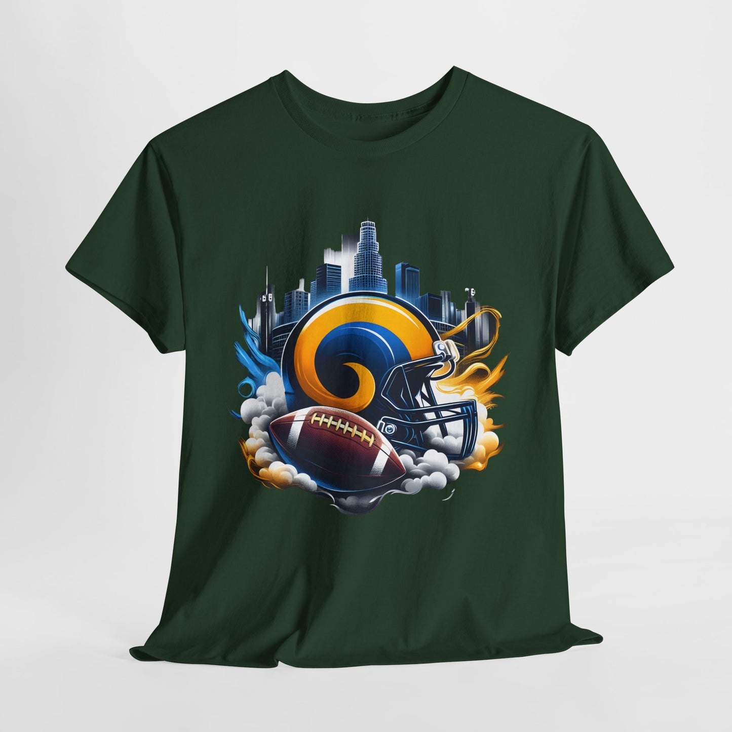 Sports Rams Football Helmet #1 Unisex Heavy Cotton Tee