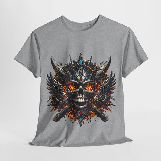 Skull Warrior Head Unisex Heavy Cotton Tee - 312tshirts 2