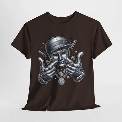 Silver Mask with Diamonds & Chains #5 Unisex Heavy Cotton Tee - 312tshirts 2