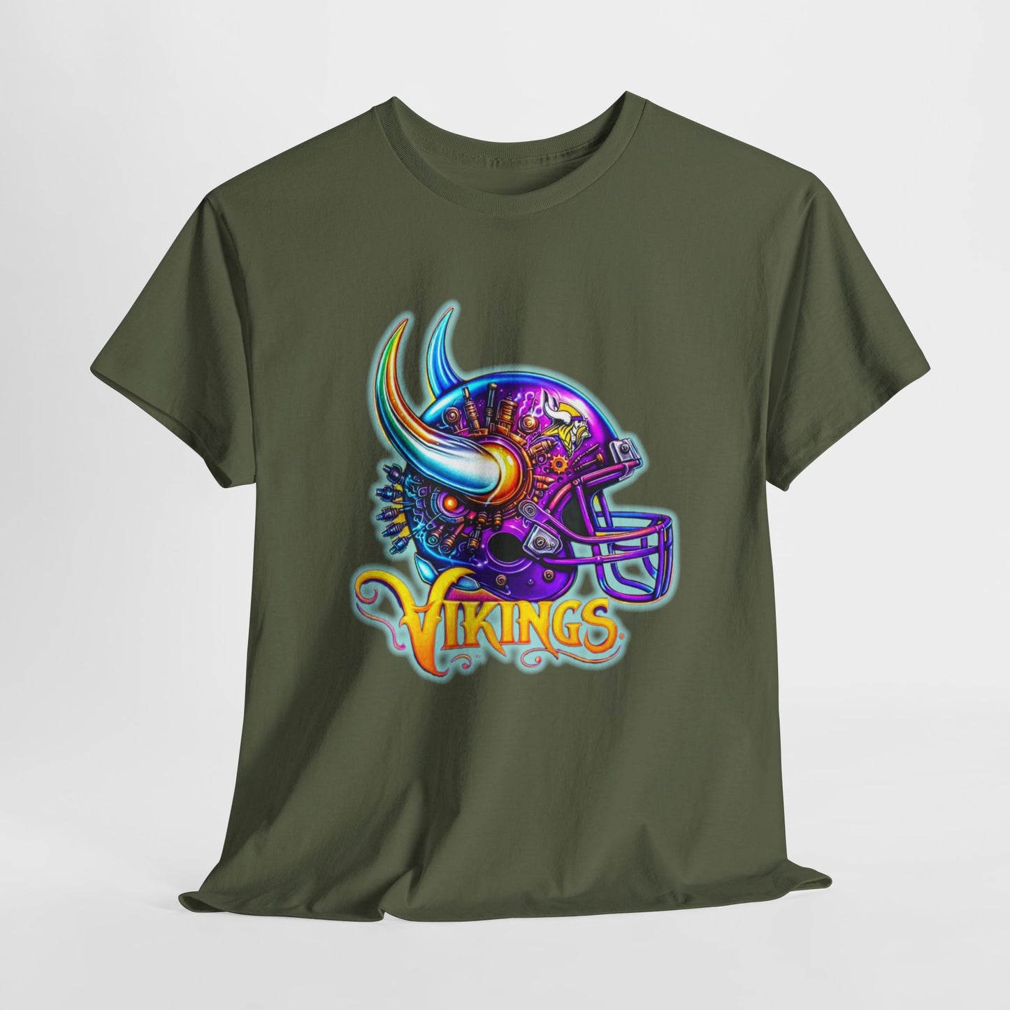 Sports Vikings Football Helmet #2 Unisex Heavy Cotton Tee
