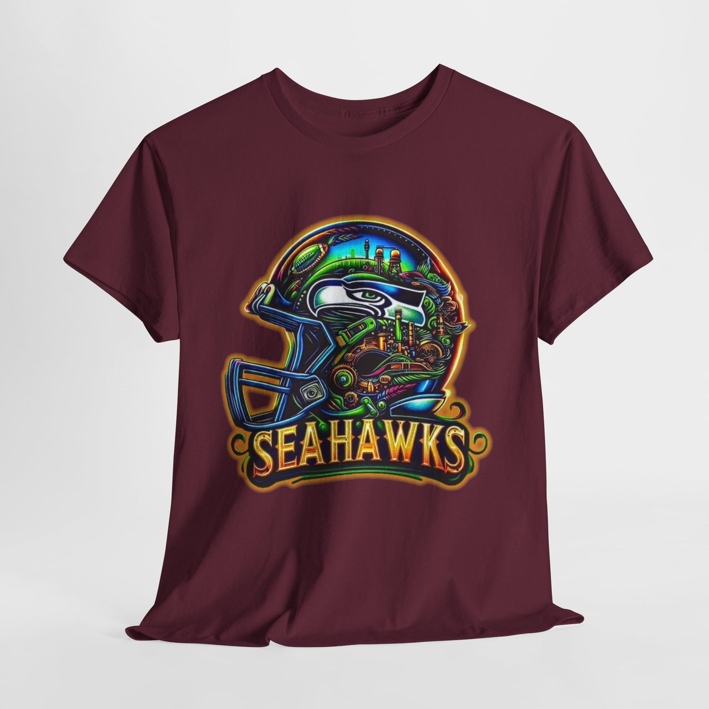 Sports Seahawks Football Helmet #2 Unisex Heavy Cotton Tee