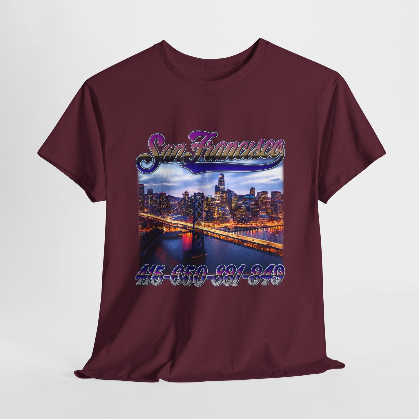 San Francisco City Area Codes Unisex Heavy Cotton Tee