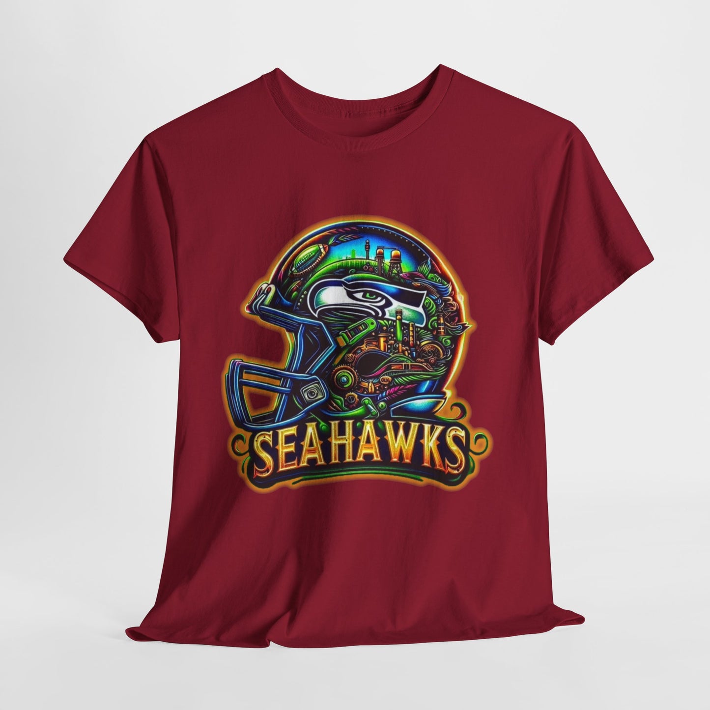 Sports Seahawks Football Helmet #2 Unisex Heavy Cotton Tee