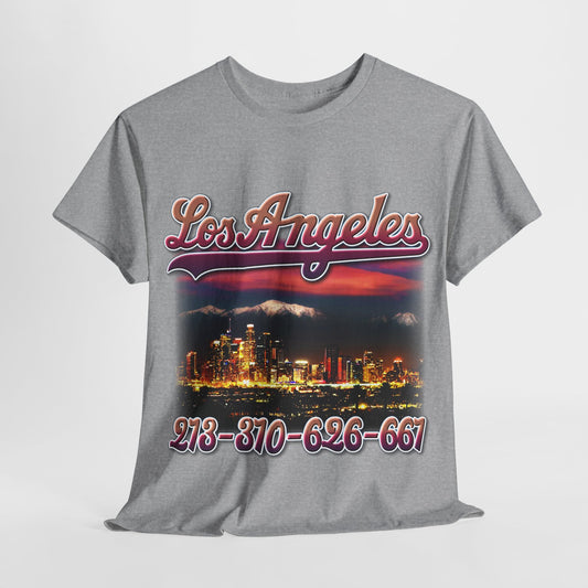 Los Angeles City Area Codes Unisex Heavy Cotton Tee - 312tshirts 2