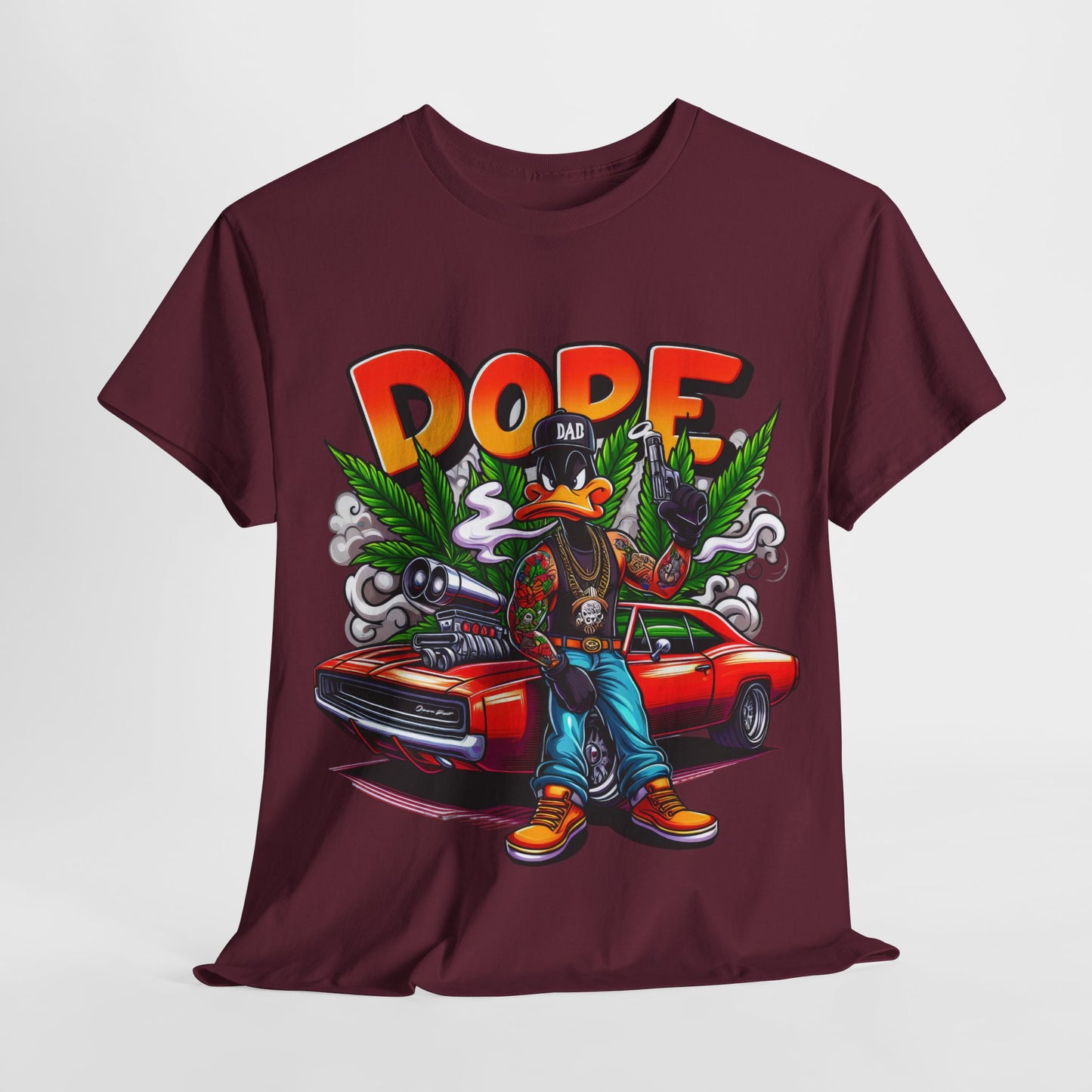 420 Dope Vibes Gangsta Duck #9 Unisex Heavy Cotton Tee