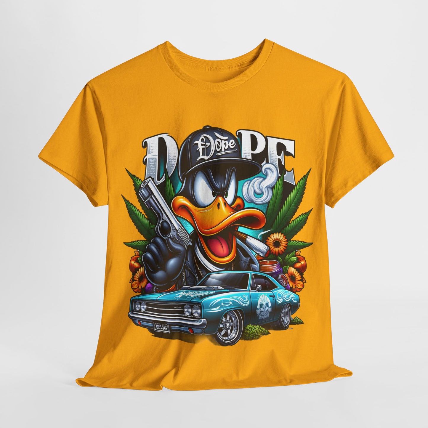 420 Dope Vibes Gangsta Duck #4 Unisex Heavy Cotton Tee