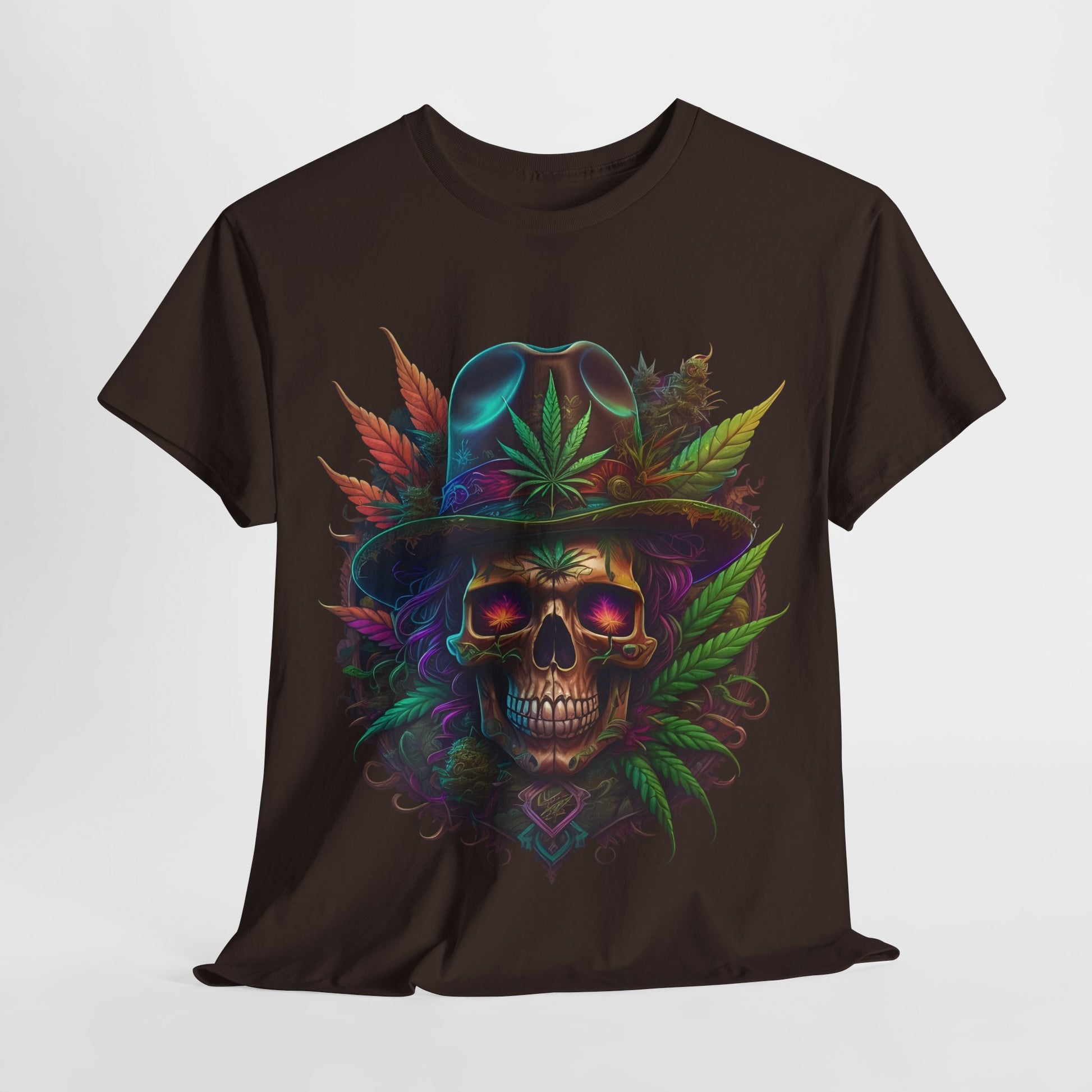420 Psychedelic Skull & Hat Unisex Heavy Cotton Tee - 312tshirts 2