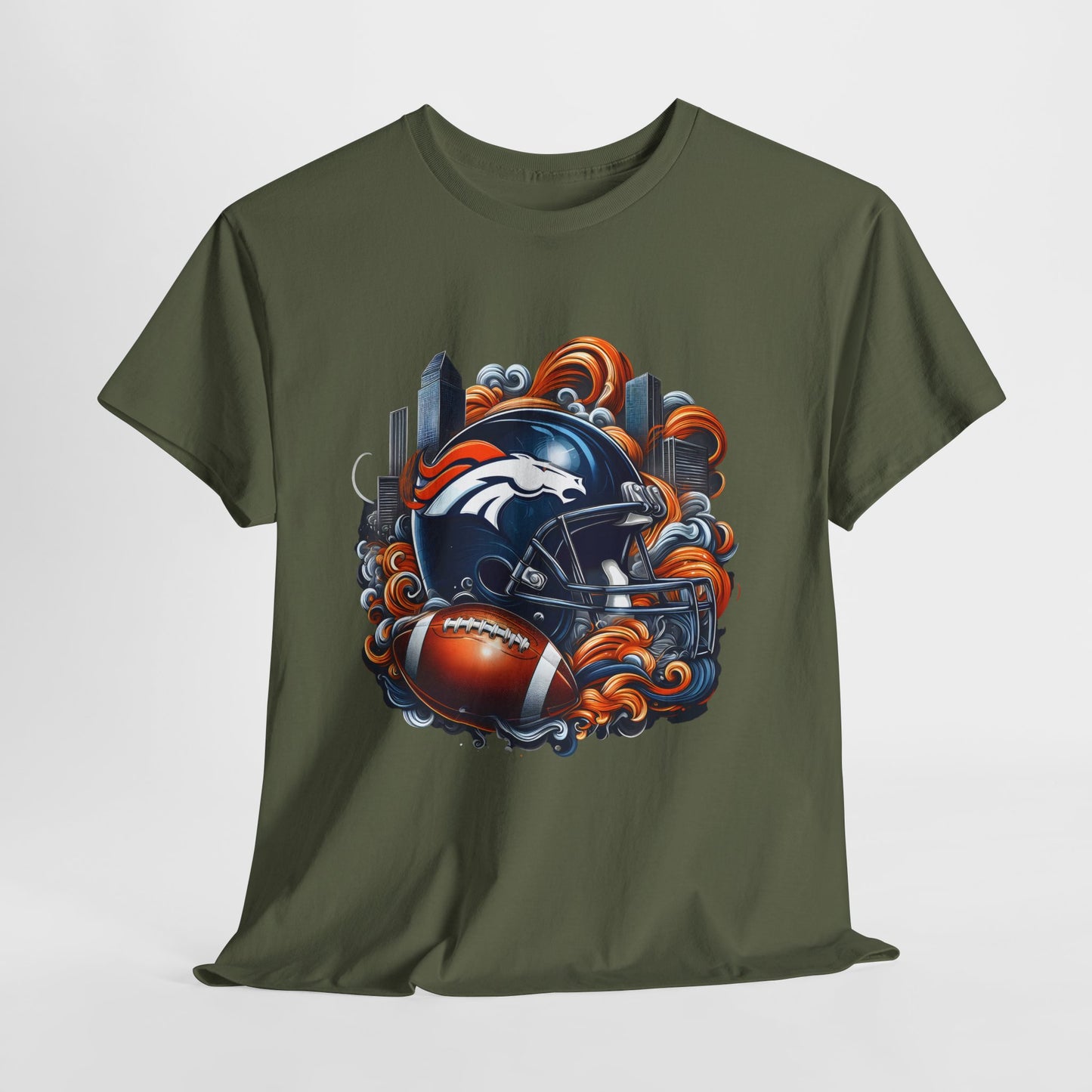 Sports Broncos Football Helmet #27 Unisex Heavy Cotton Tee