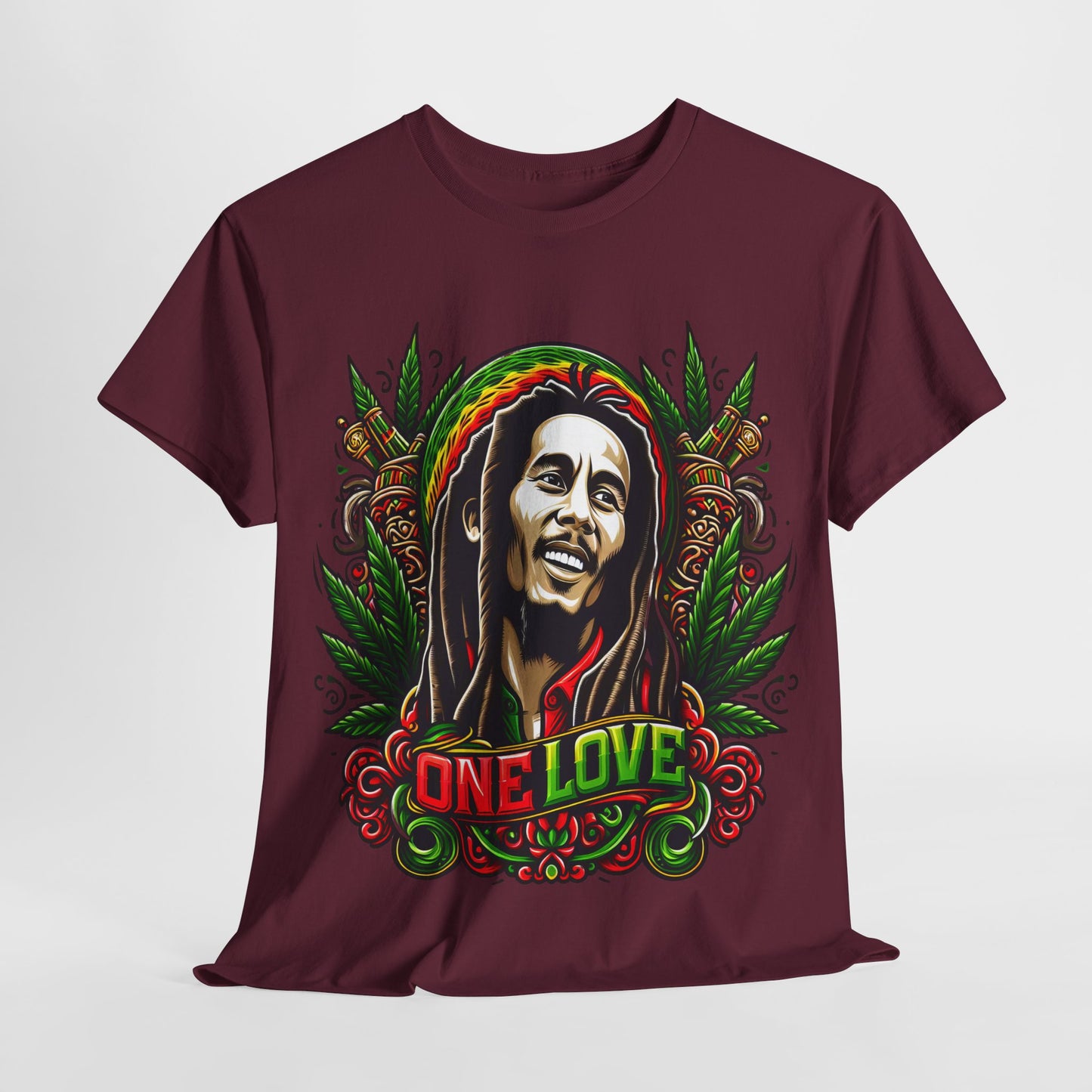 Rasta Reggae Marley #1 Unisex Heavy Cotton Tee - 312tshirts 2