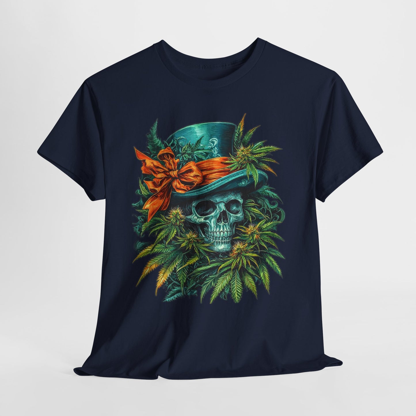 420 Skull Floral & Hat #5 Unisex Heavy Cotton Tee