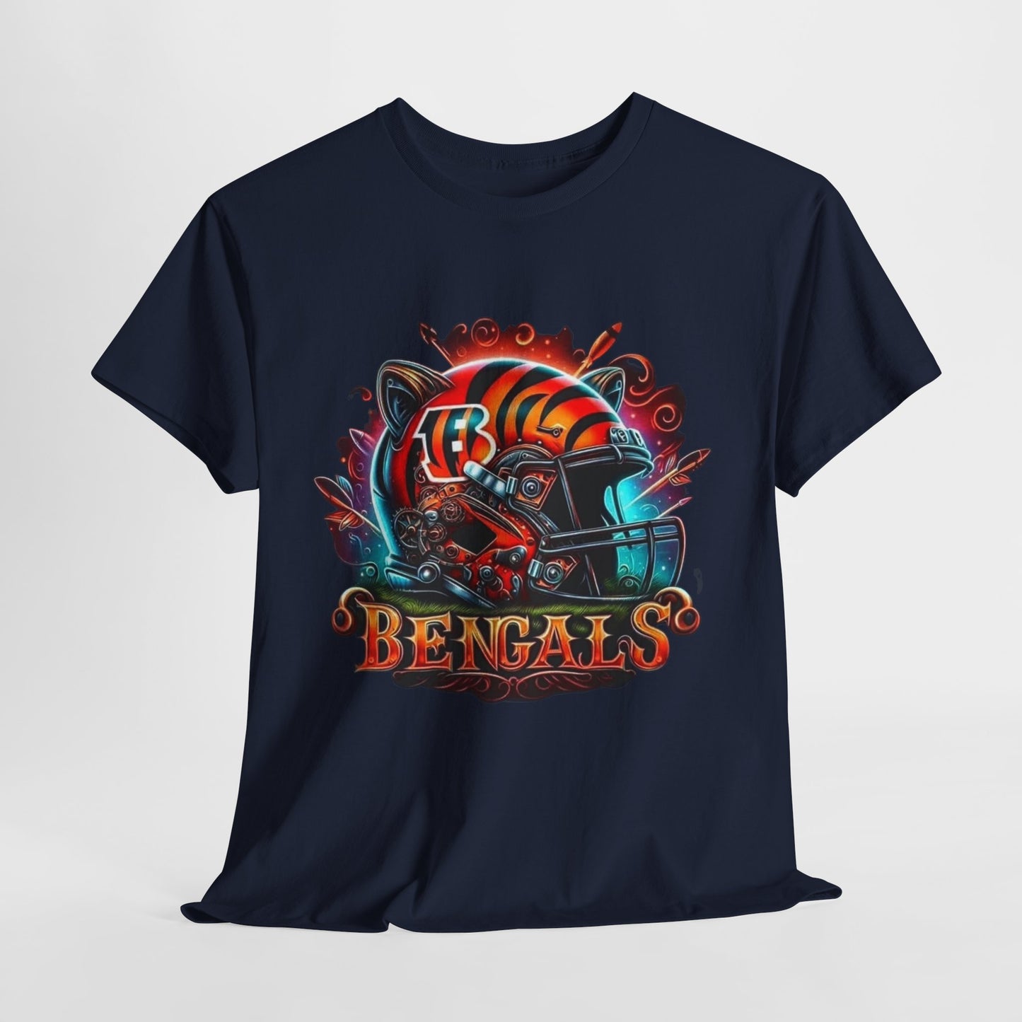 Sports Bengals Football Helmet #2 Unisex Heavy Cotton Tee