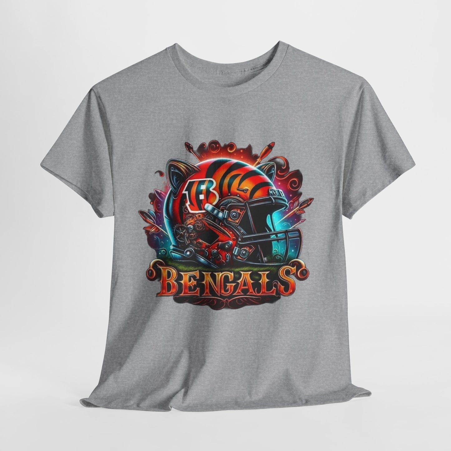 Sports Bengals Football Helmet #2 Unisex Heavy Cotton Tee