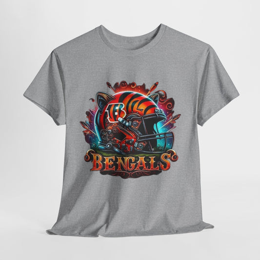 Sports Bengals Football Helmet #2 Unisex Heavy Cotton Tee