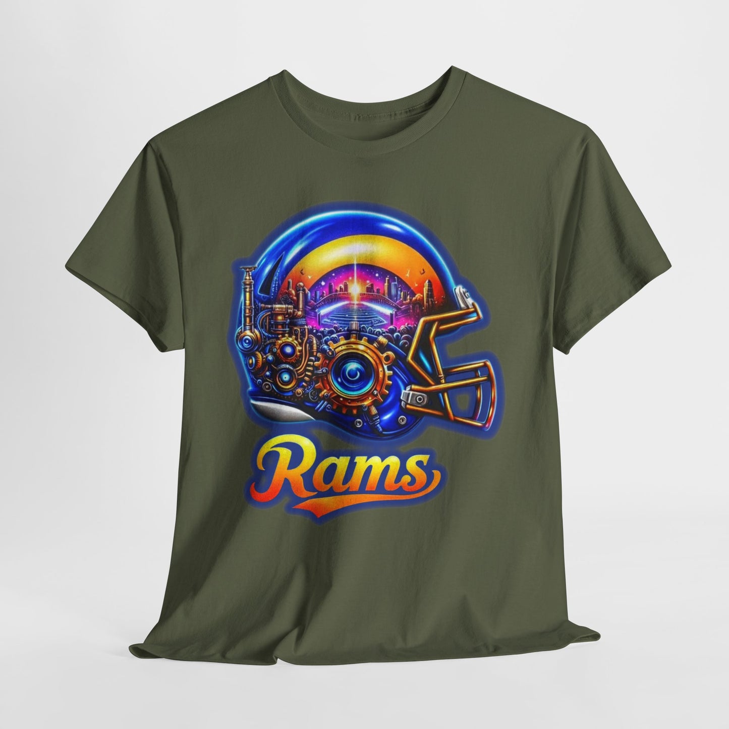 Sports Rams Football Helmet #2 Unisex Heavy Cotton Tee