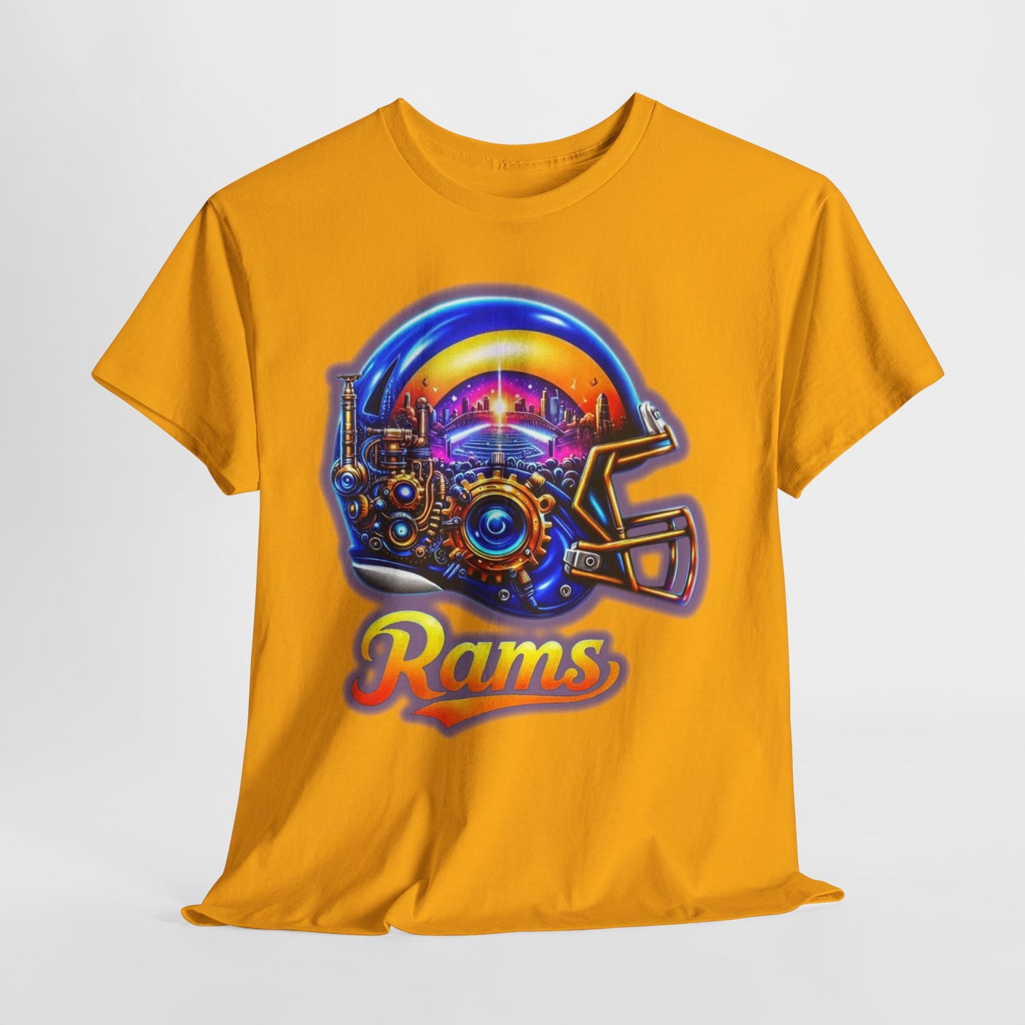 Sports Rams Football Helmet #2 Unisex Heavy Cotton Tee