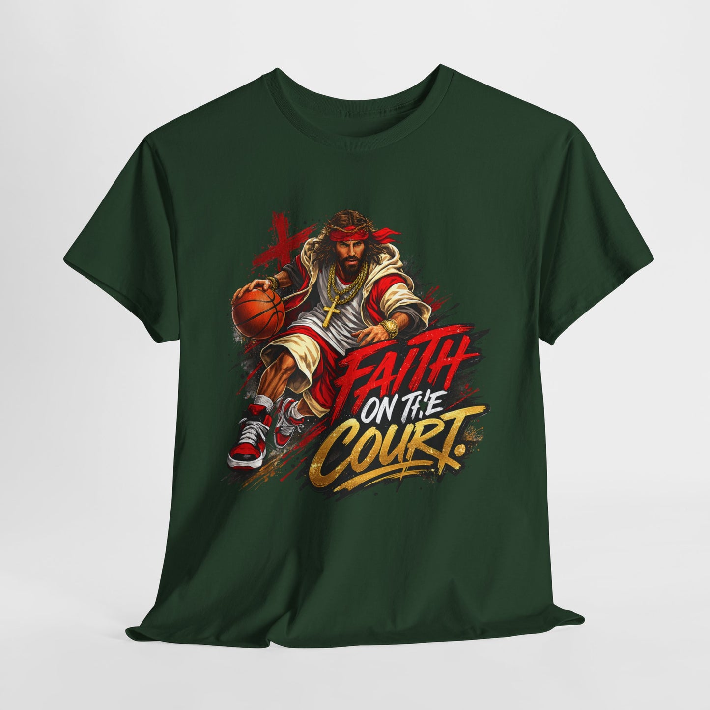 Basketball Faith on the Court Unisex Heavy Cotton Tee - 312tshirts 2