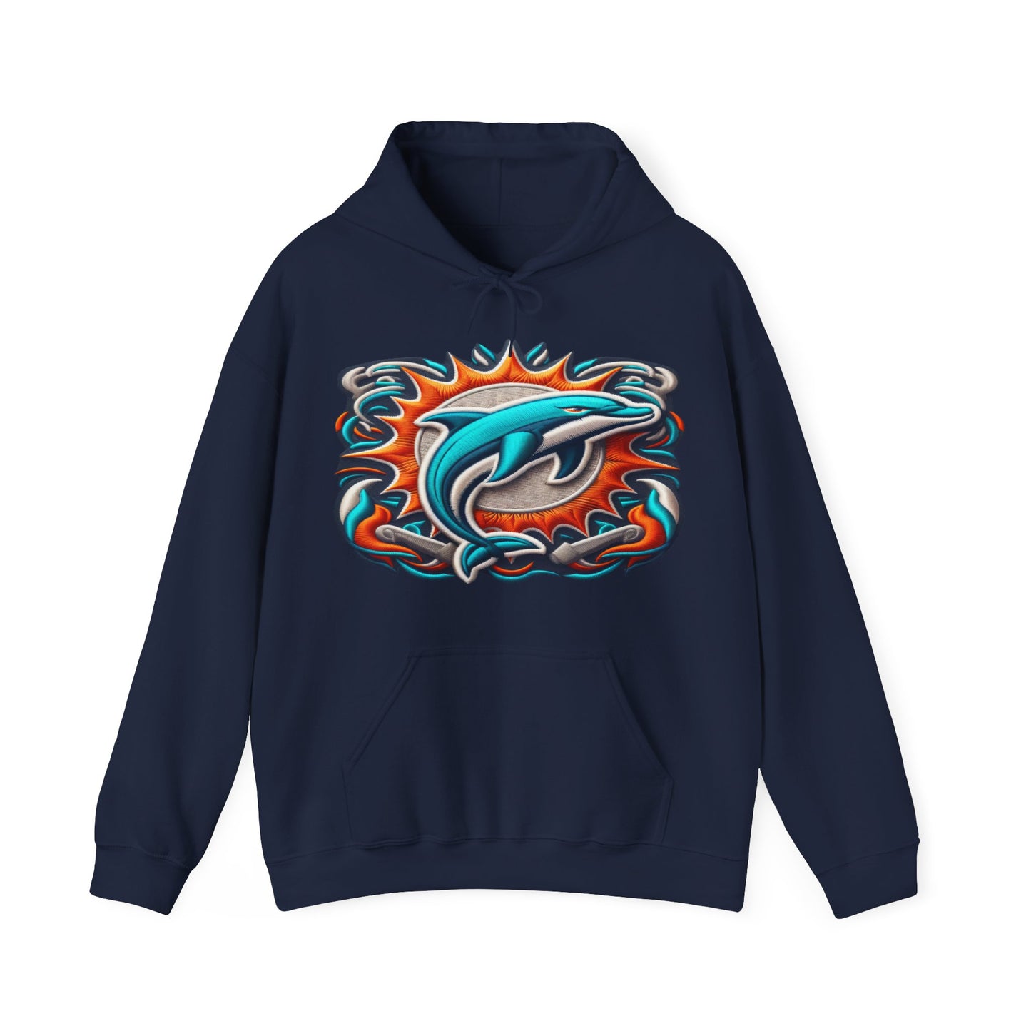 Sports Dolphins Football Logo #1 Unisex Heavy Sweatshirt Hoodie