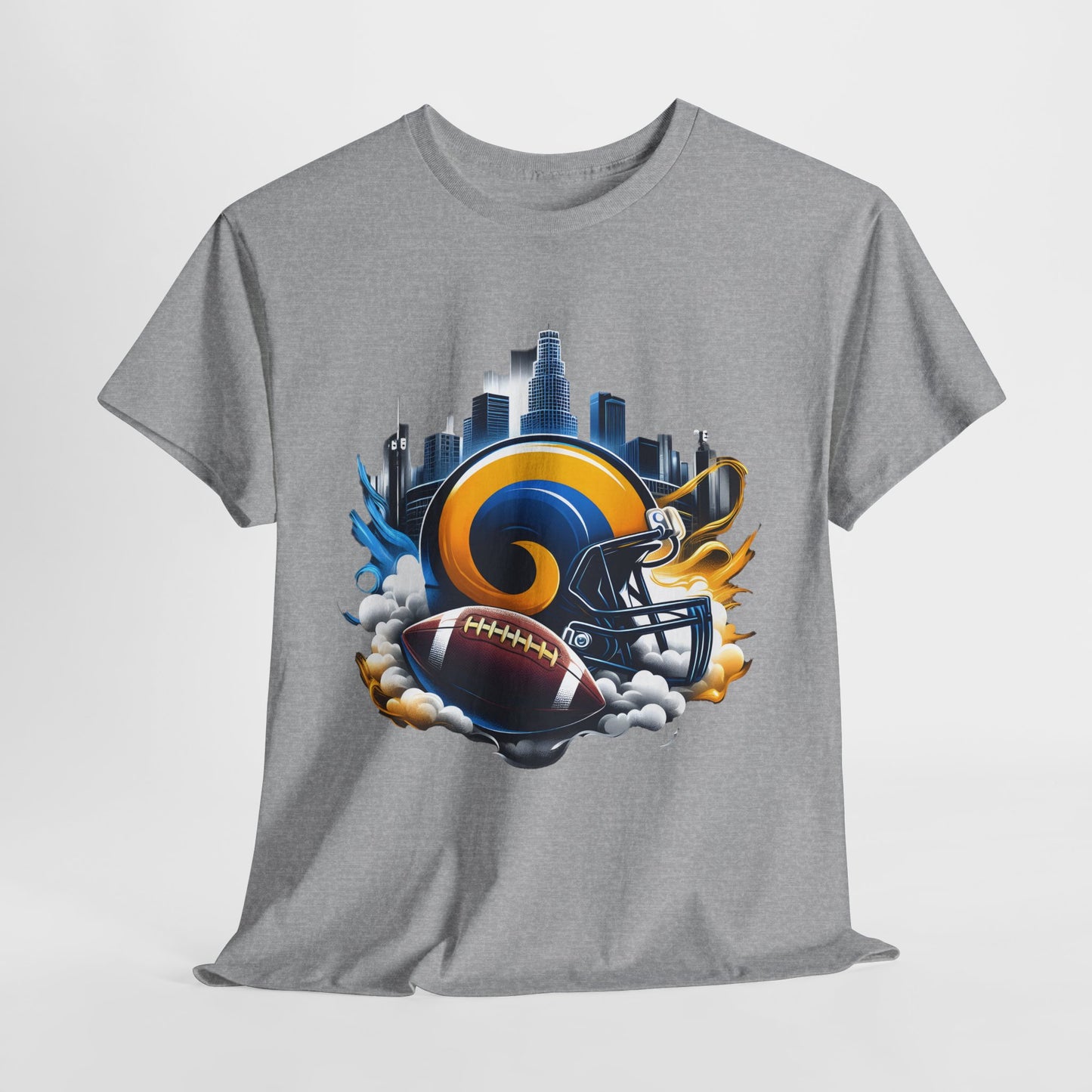 Sports Rams Football Helmet #1 Unisex Heavy Cotton Tee