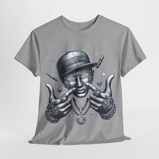 Silver Mask with Diamonds & Chains #5 Unisex Heavy Cotton Tee - 312tshirts 2