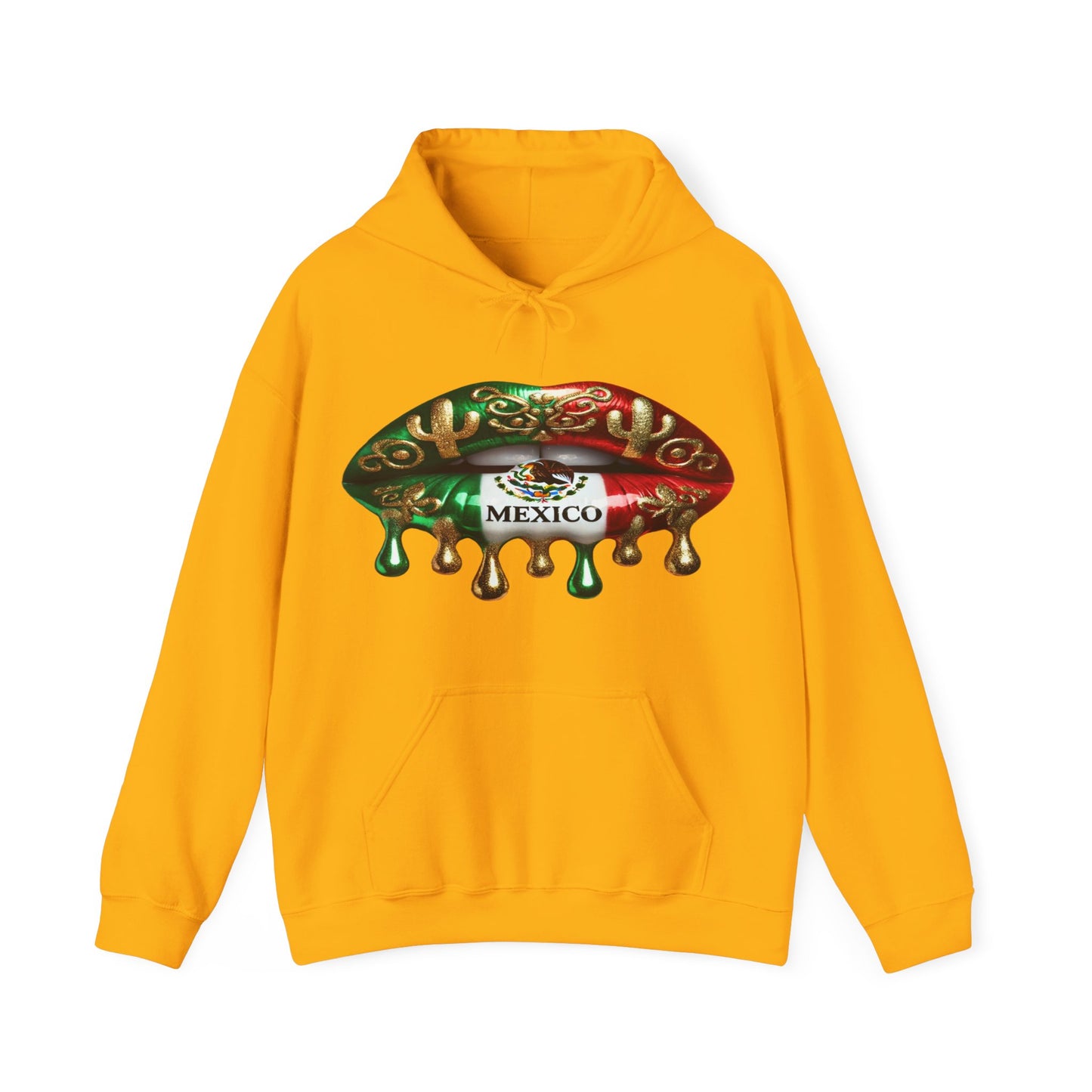 Mexico Dripping Flag Lips Hoodie — Mexican Pride Pullover