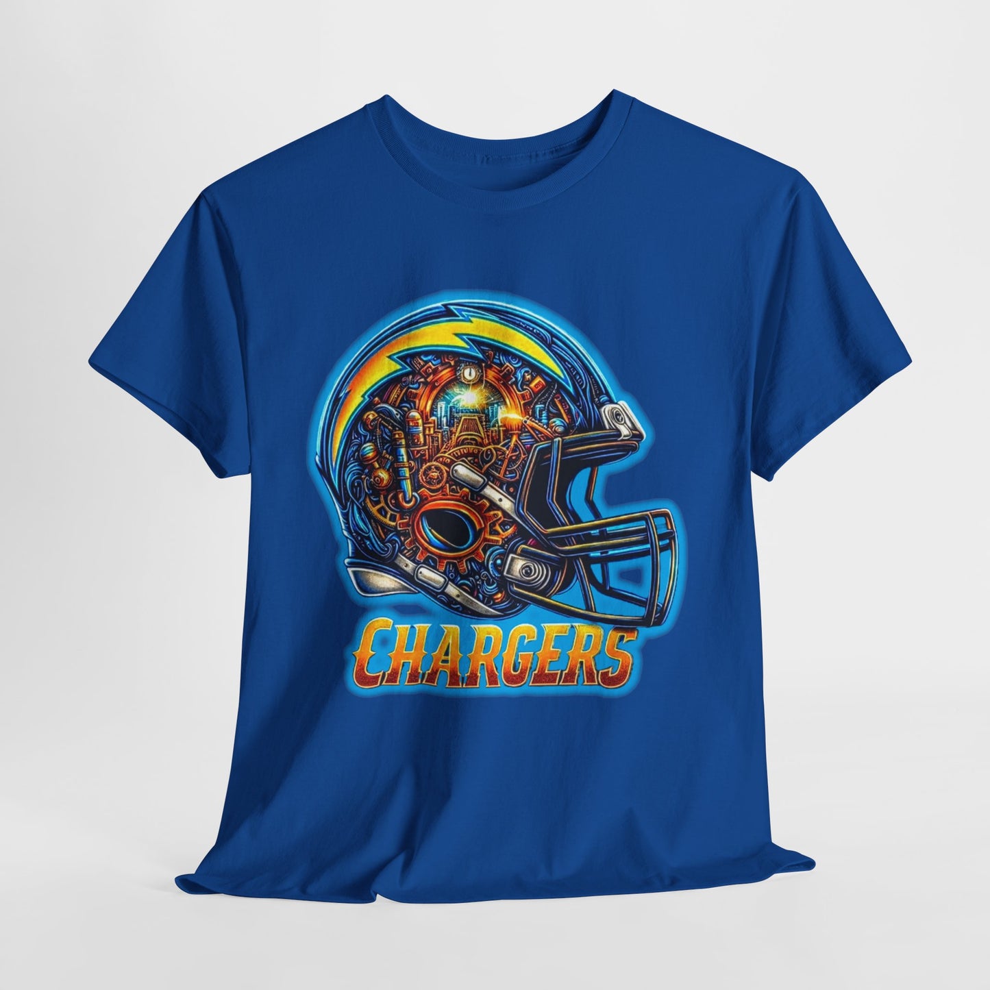 Sports Chargers Football Helmet #2 Unisex Heavy Cotton Tee