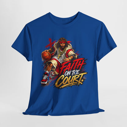Basketball Faith on the Court Unisex Heavy Cotton Tee - 312tshirts 2