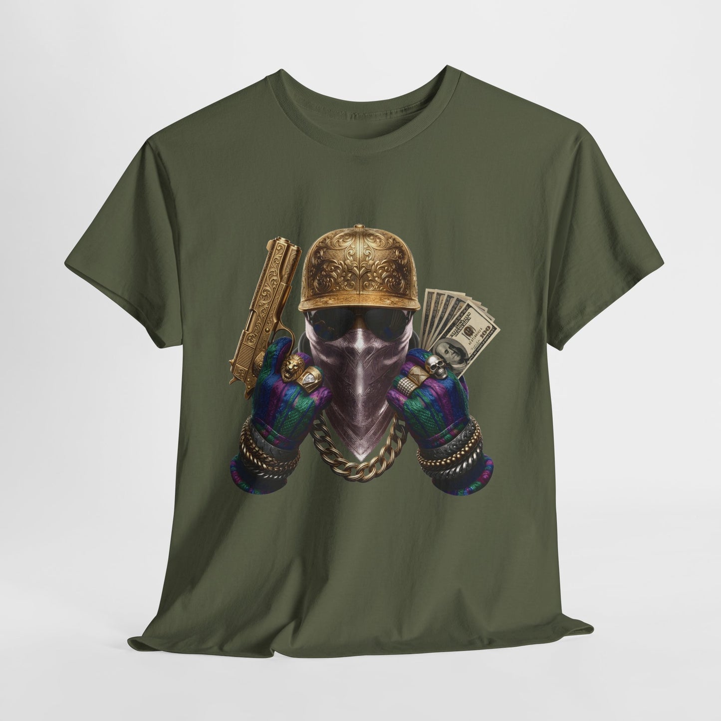 Street Mask & Blue Hands Unisex Heavy Cotton Tee