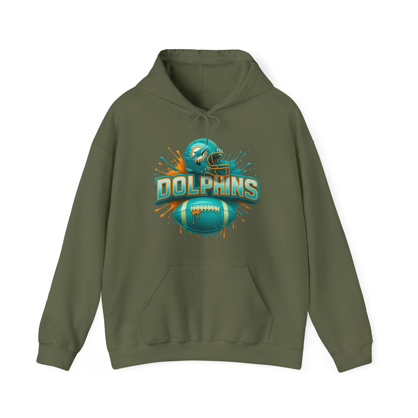 Sports Dolphins Football Logo #2 Unisex Heavy Sweatshirt Hoodie