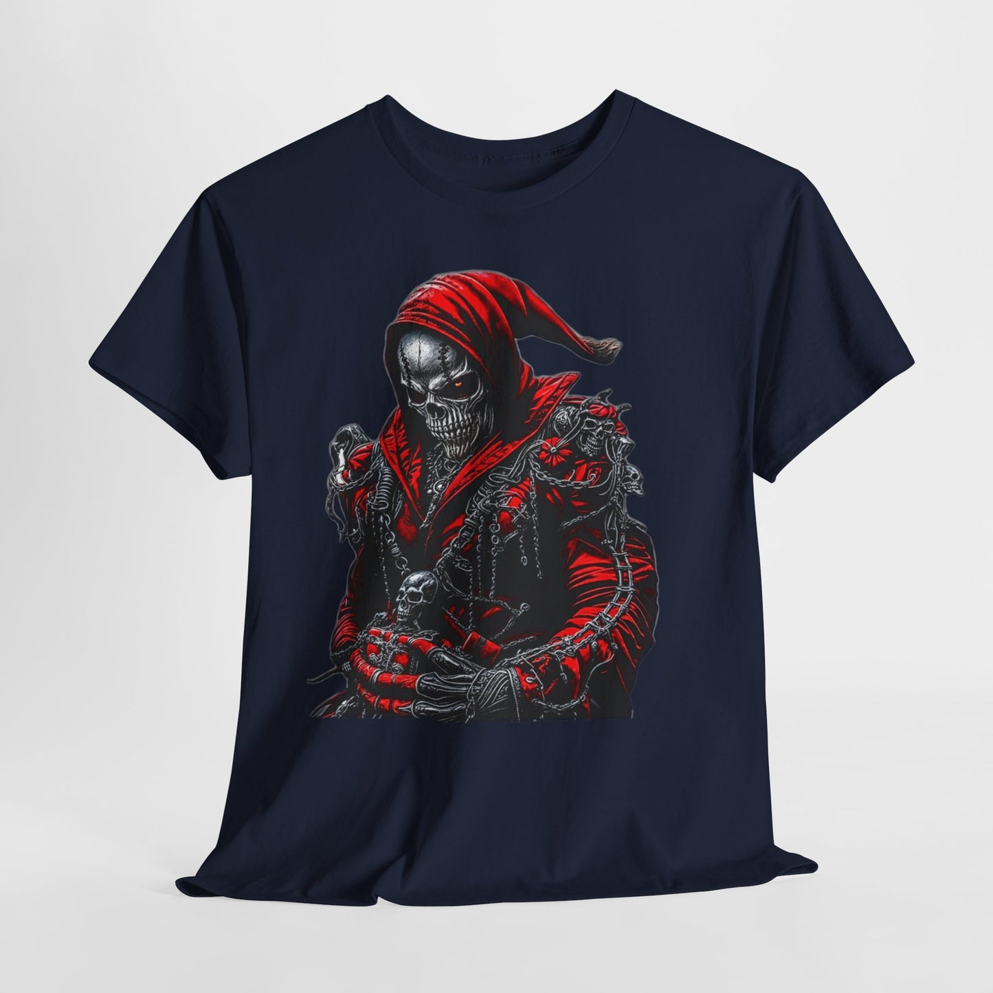 Red Gothic Skeleton Man Unisex Heavy Cotton Tee