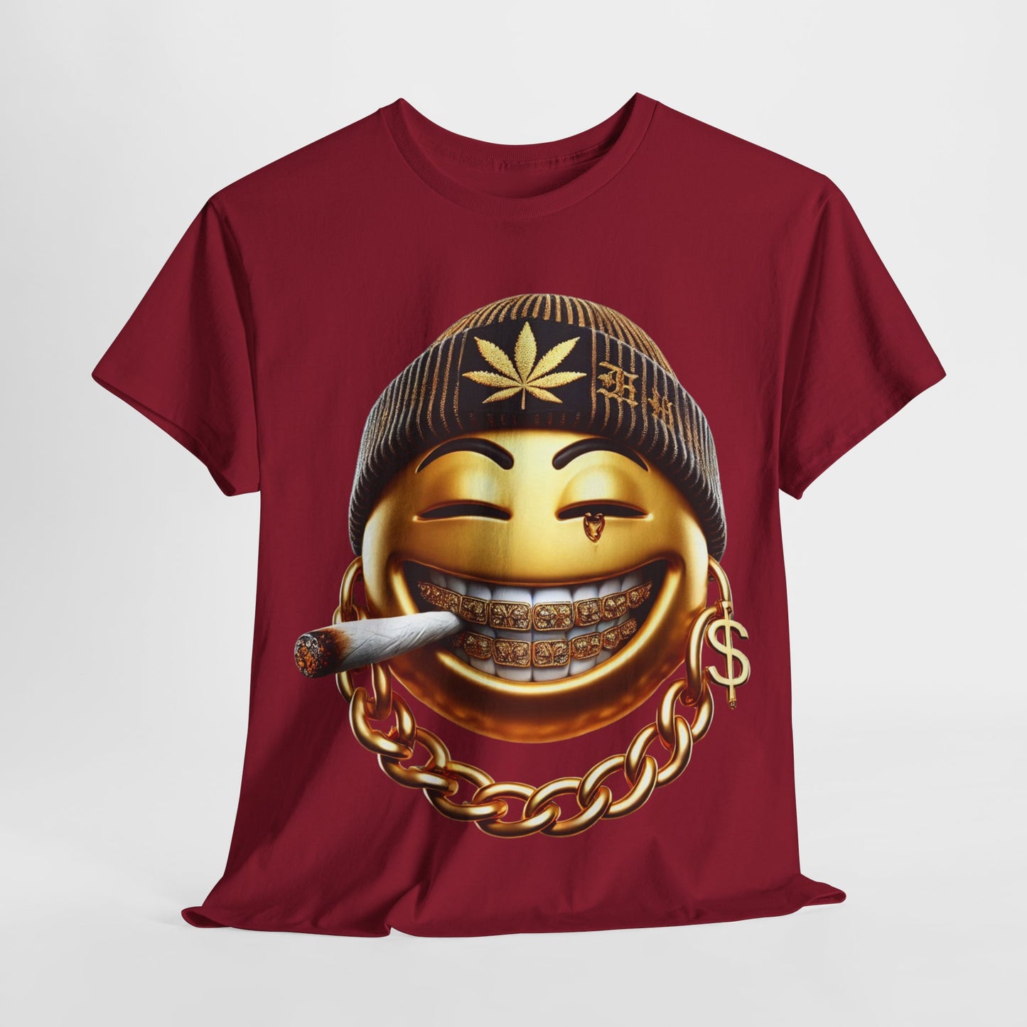 420 Gangster Smokey Gold Emoji #4 Unisex Heavy Cotton Tee - 312tshirts 2