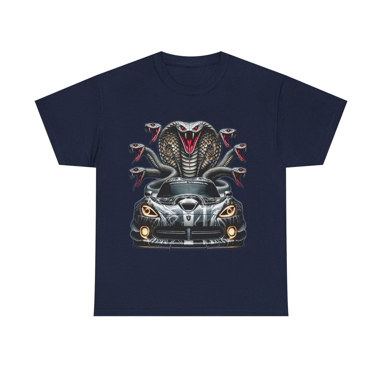 Cobra Snake & Sport Car Unisex Heavy Cotton Tee