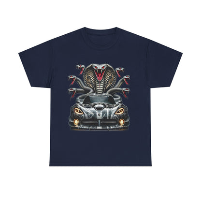 Cobra Snake & Sport Car Unisex Heavy Cotton Tee