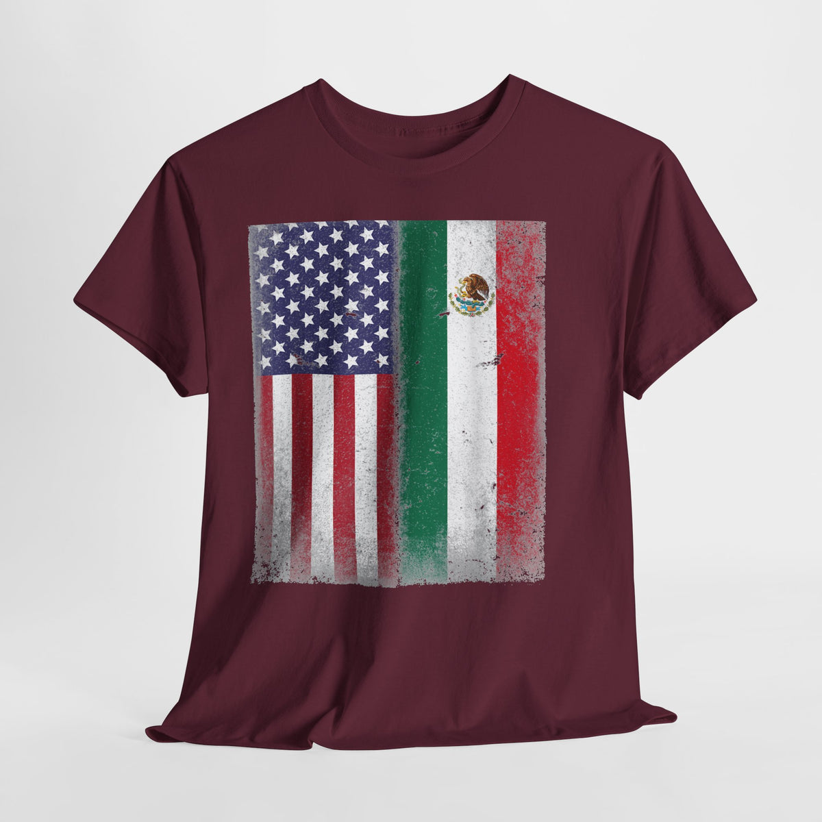 American & Mexican Heritage Flags #1 Unisex Heavy Cotton Tee - 312tshirts 2