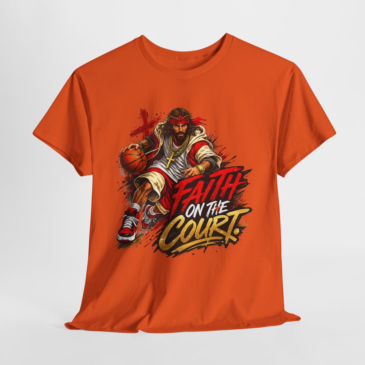 Basketball Faith on the Court Unisex Heavy Cotton Tee - 312tshirts 2