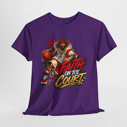 Basketball Faith on the Court Unisex Heavy Cotton Tee - 312tshirts 2