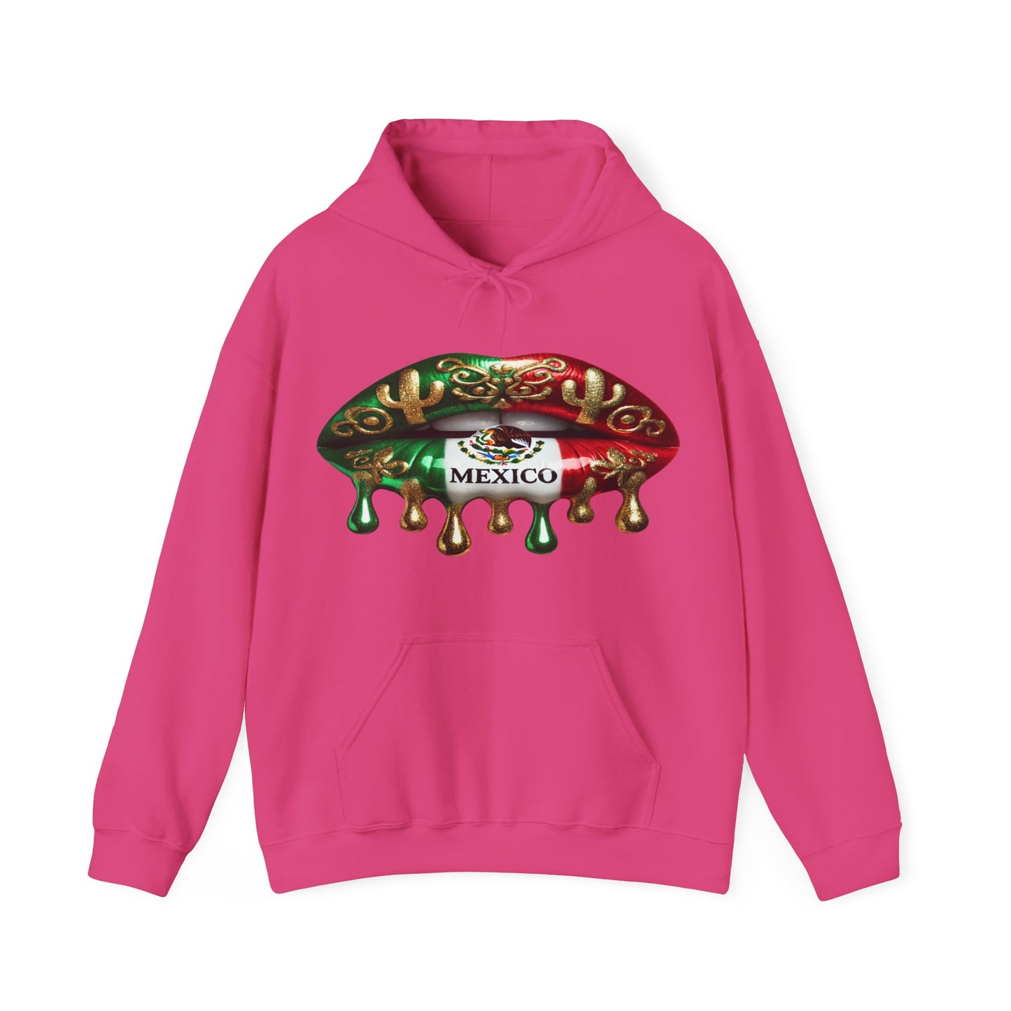Mexico Dripping Flag Lips Hoodie — Mexican Pride Pullover