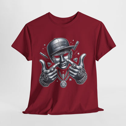 Silver Mask with Diamonds & Chains #5 Unisex Heavy Cotton Tee - 312tshirts 2