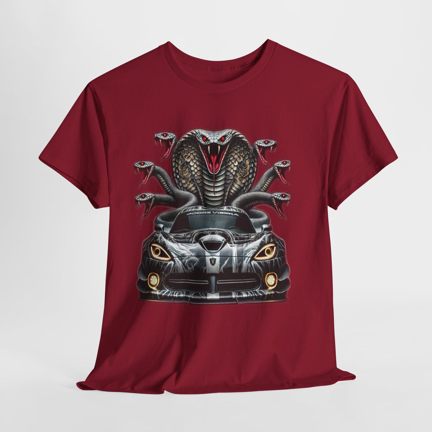 Cobra Snake & Sport Car Unisex Heavy Cotton Tee
