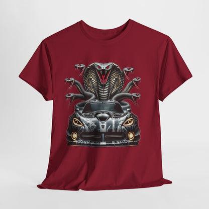 Cobra Snake & Sport Car Unisex Heavy Cotton Tee