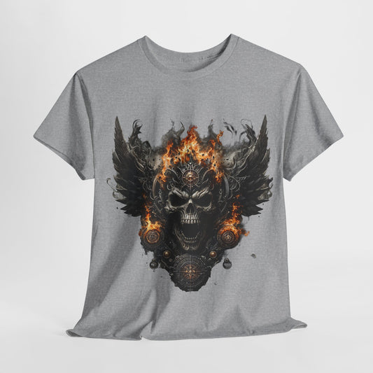 Fire Skull Wings Unisex Heavy Cotton Tee - 312tshirts 2