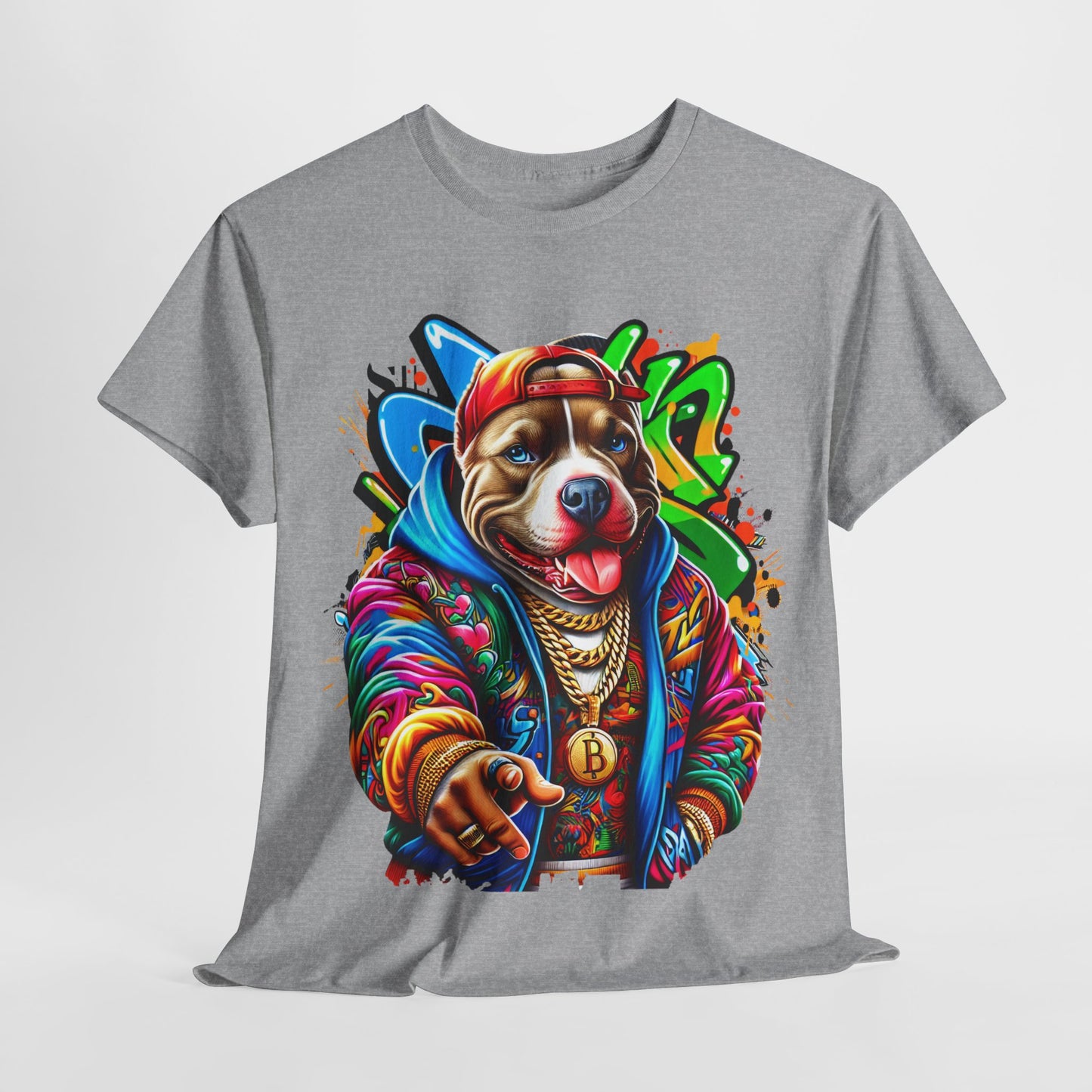 Graffiti Fashionable Pitbull Unisex Heavy Cotton Tee - 312tshirts 2