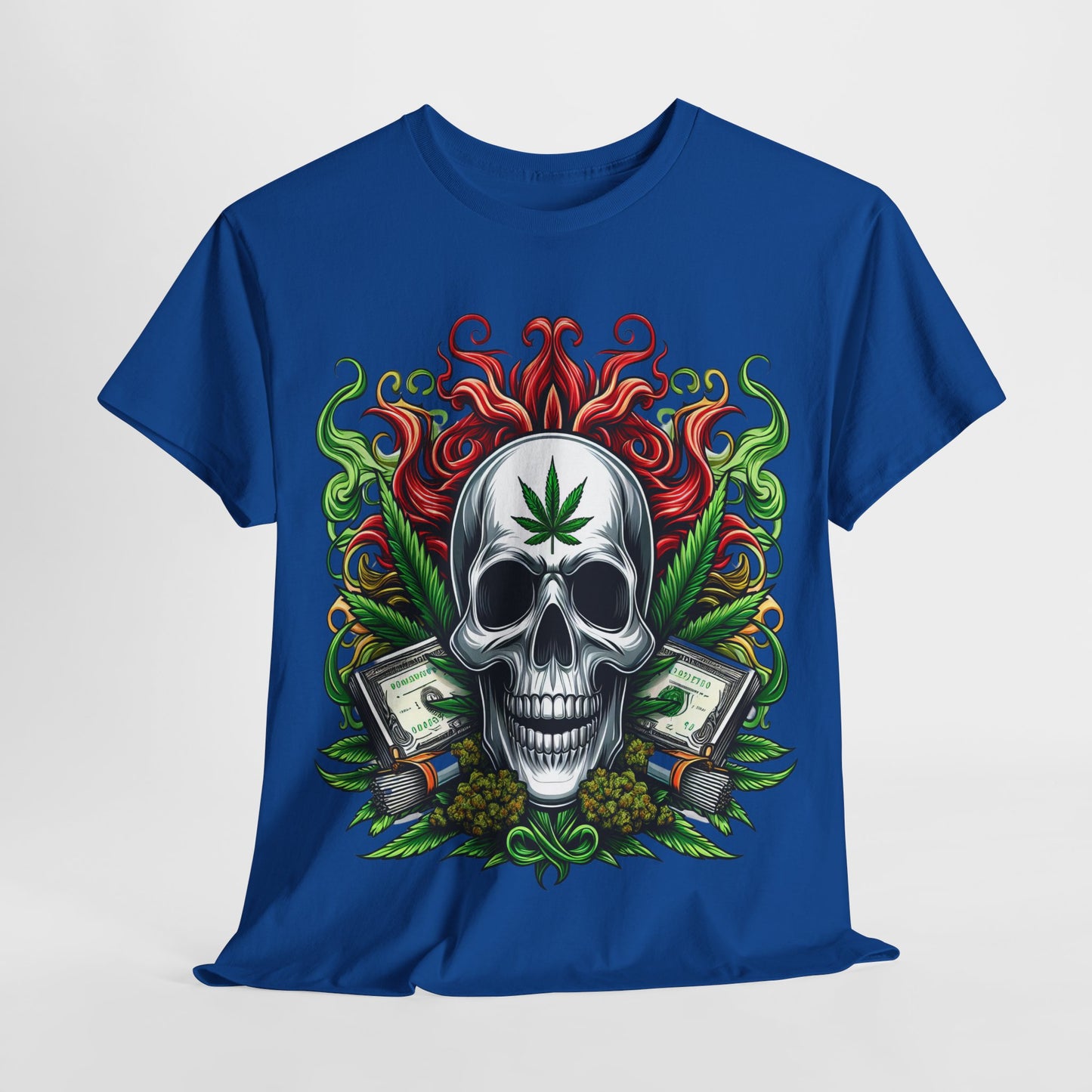 420 Skull & Money #2 Unisex Heavy Cotton Tee - 312tshirts 2