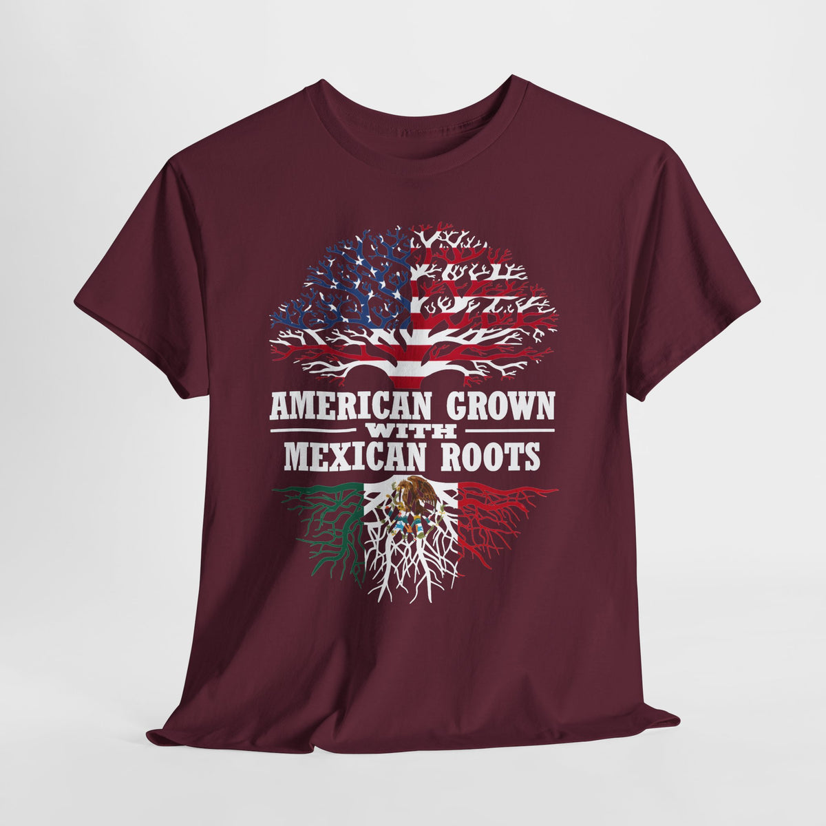 American Grown with Mexican Roots Unisex Heavy Cotton Tee - 312tshirts 2