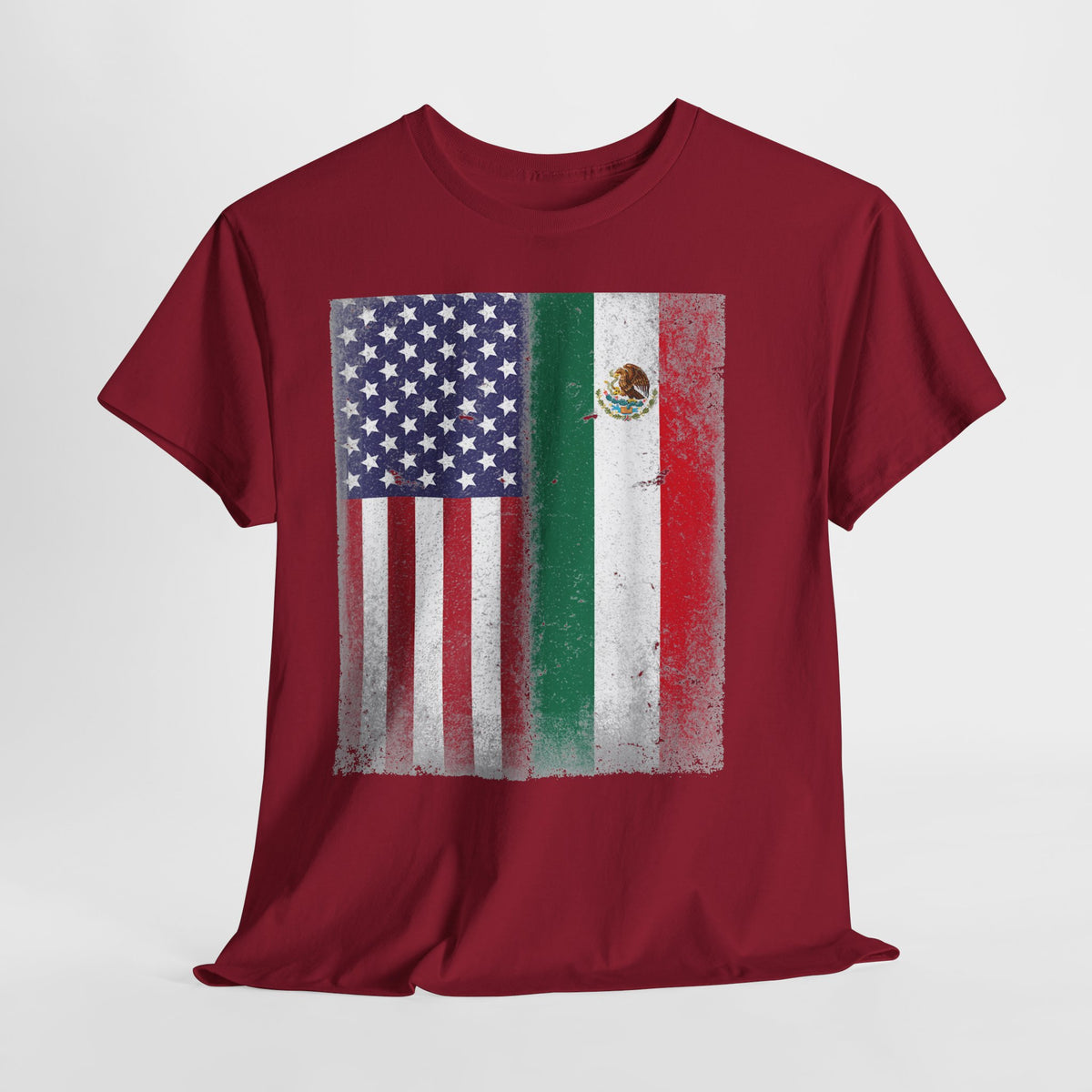 American & Mexican Heritage Flags #1 Unisex Heavy Cotton Tee - 312tshirts 2