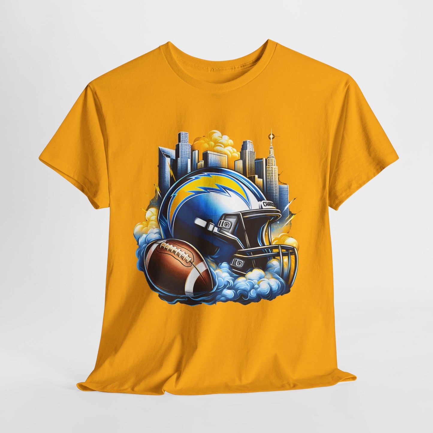 Sports Chargers Football Helmet #1 Heavy Cotton Tee