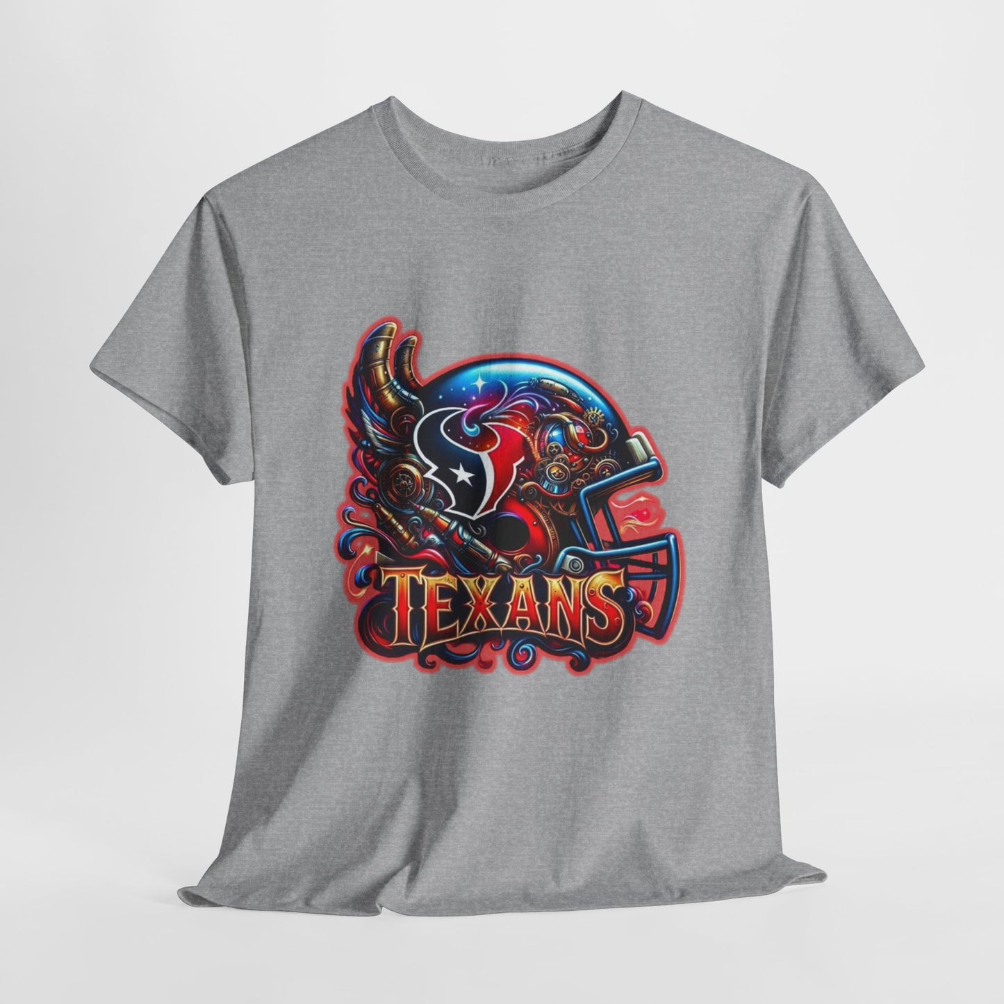 Sports Texans Football Helmet #2 Unisex Heavy Cotton Tee