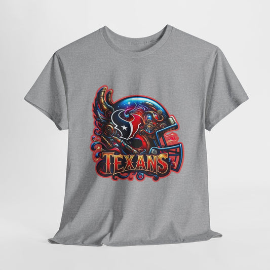 Sports Texans Football Helmet #2 Unisex Heavy Cotton Tee