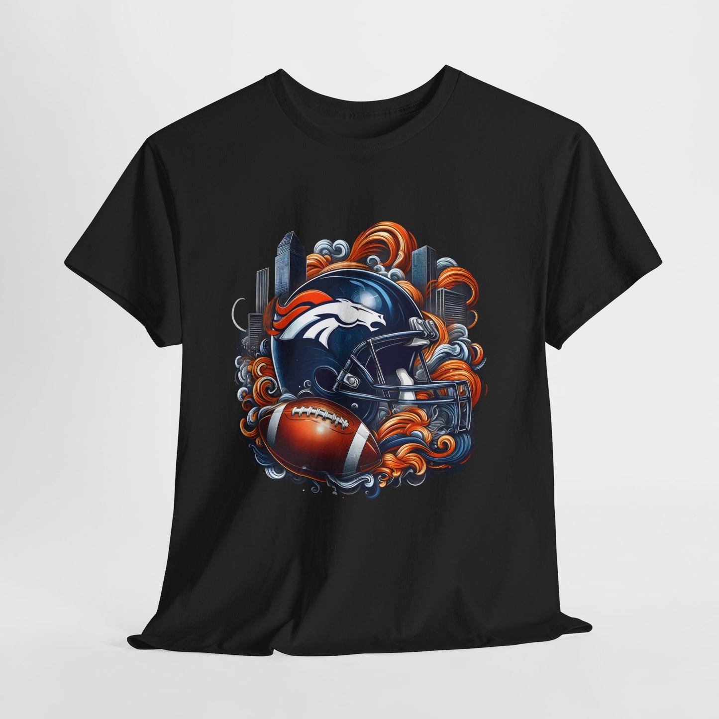 Sports Broncos Football Helmet #27 Unisex Heavy Cotton Tee