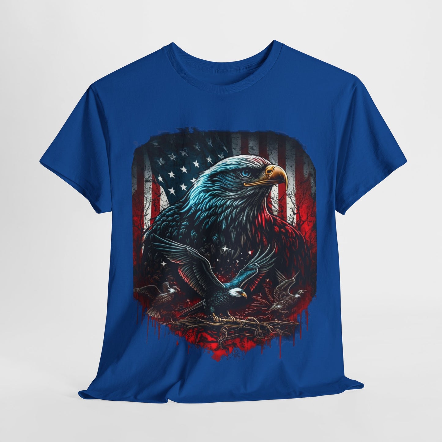 Patriotic US Flag & Eagle #1 Unisex Heavy Cotton Tee - 312tshirts 2