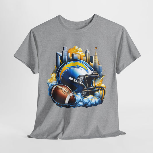 Sports Chargers Football Helmet #1 Heavy Cotton Tee